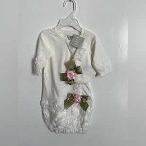 Stephan Baby Gown and Cap set/ Size 0-6 months